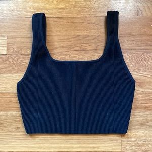 Babton Sculpt Knit Cropped Tank - Black Medium